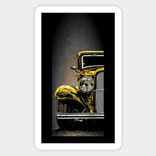 Yellow Hot Rod 32 Ford Sticker